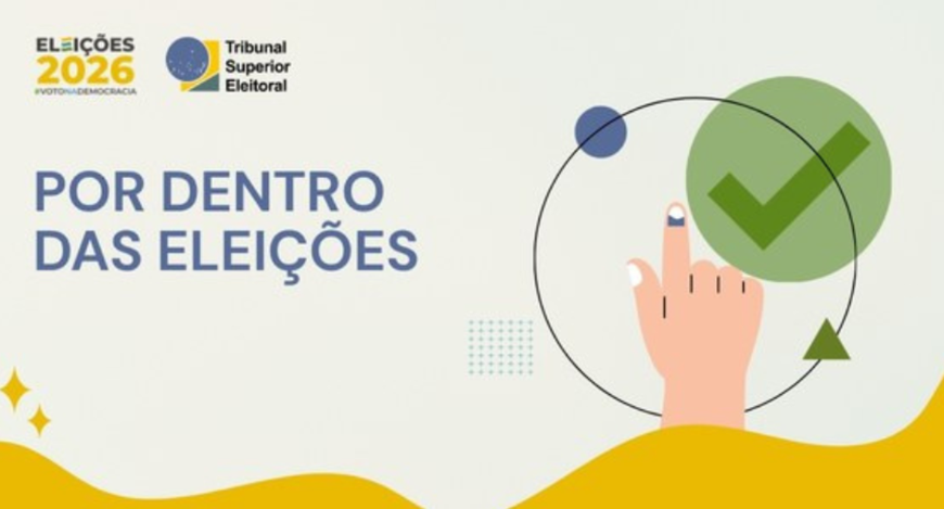 Identidade visual da série Por Dentro das Eleições. Arte: Secom/TSE