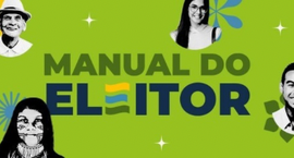 Identidade visual da série Manual do Eleitor. Arte: Secom/TSE