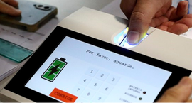 Coleta de biometria utilizada pela Justiça Eleitoral. Foto: Alejandro Zambrana/Secom/TSE
