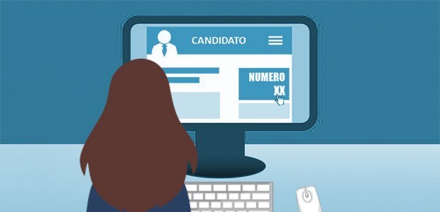 Eleições 2022: confira resultados detalhados do 1º turno no sistema Divulga e nas estatísticas do TSE Desenho representando uma mulher de costas mexendo no computador.