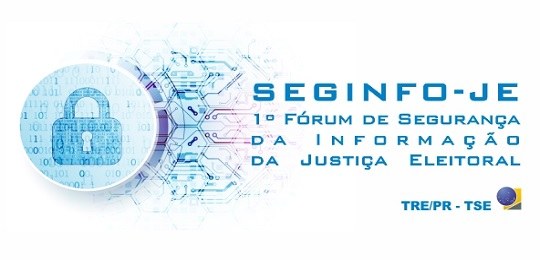 Banner de fundo branco sobreposto com informações em fonte azul. À esquerda, há um cadeado fecha...