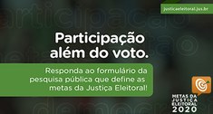 Participe da Pesquisa Pública sobre as Metas Específicas da Justiça Eleitoral para 2020