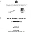 Relação de Candidatos das Eleições 2004 - Impressão em formato Braile