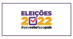 Logo das Eleições 2022. Fundo branco e esta escrita ao meio com #seuvotofazopaís abaixo.