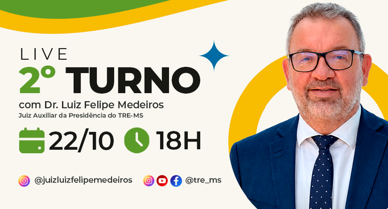 Nesta quinta-feira (22), às 18h, pelo perfil @juizluizfelipemedeiros