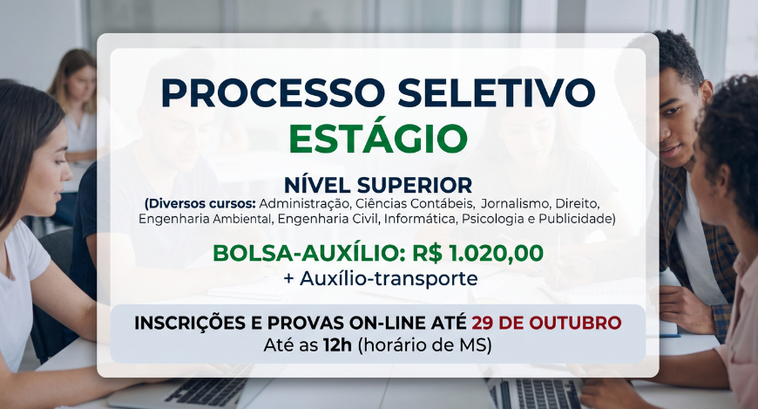 Candidatos podem se inscrever e realizar a prova on-line até dia 29 de outubro
