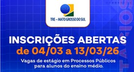 As inscrições estarão abertas de 4 a 13 de março de 2026