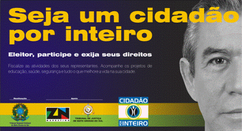 Anúncio da Campanha Institucional Cidadão por Inteiro, com um rosto de um senhor do lado direito.