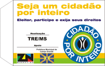 Porta-título da Campanha Institucional Cidadão por Inteiro, com a logo dos parceiros do lado esq...