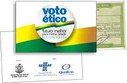 Cartaz com um homem e um menino sorrindo. A frase é 'O voto pode dar a você uma vida melhor'.