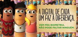 Banner campanha de biometria: A digital de cada um faz a diferença